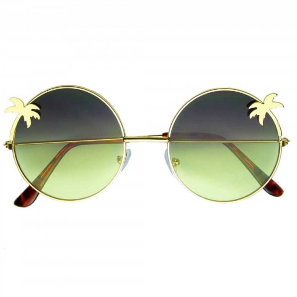 Indie Palm Tree Round Hippie Sunglasses